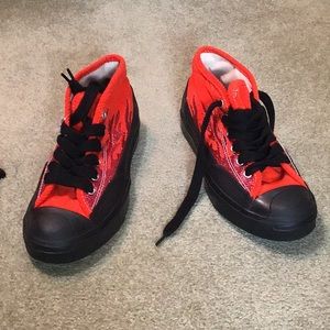 NWOB red and black wedge converse sneakers Jack Purcell